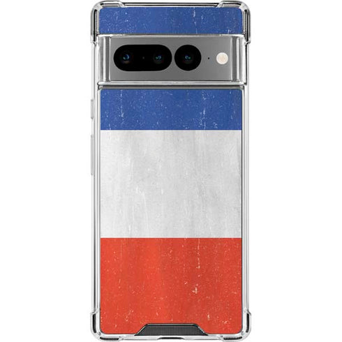 French Flag Distressed Google Pixel 7 Pro Clear Case